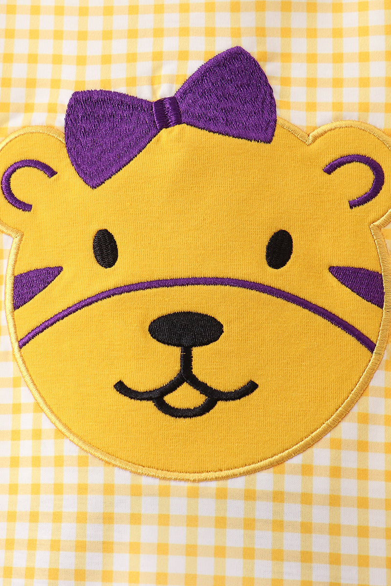 Purple Tiger Applique Ruffle Set