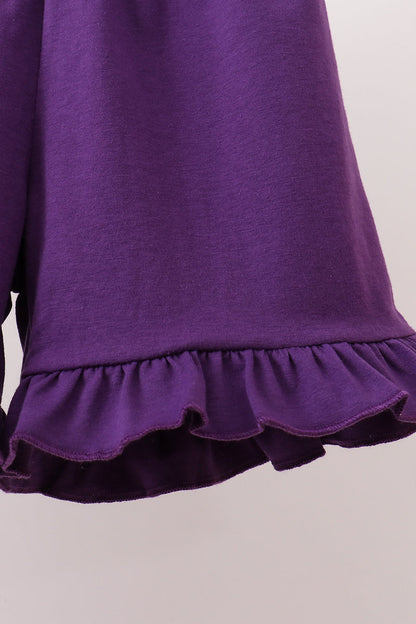 Purple Tiger Applique Ruffle Set