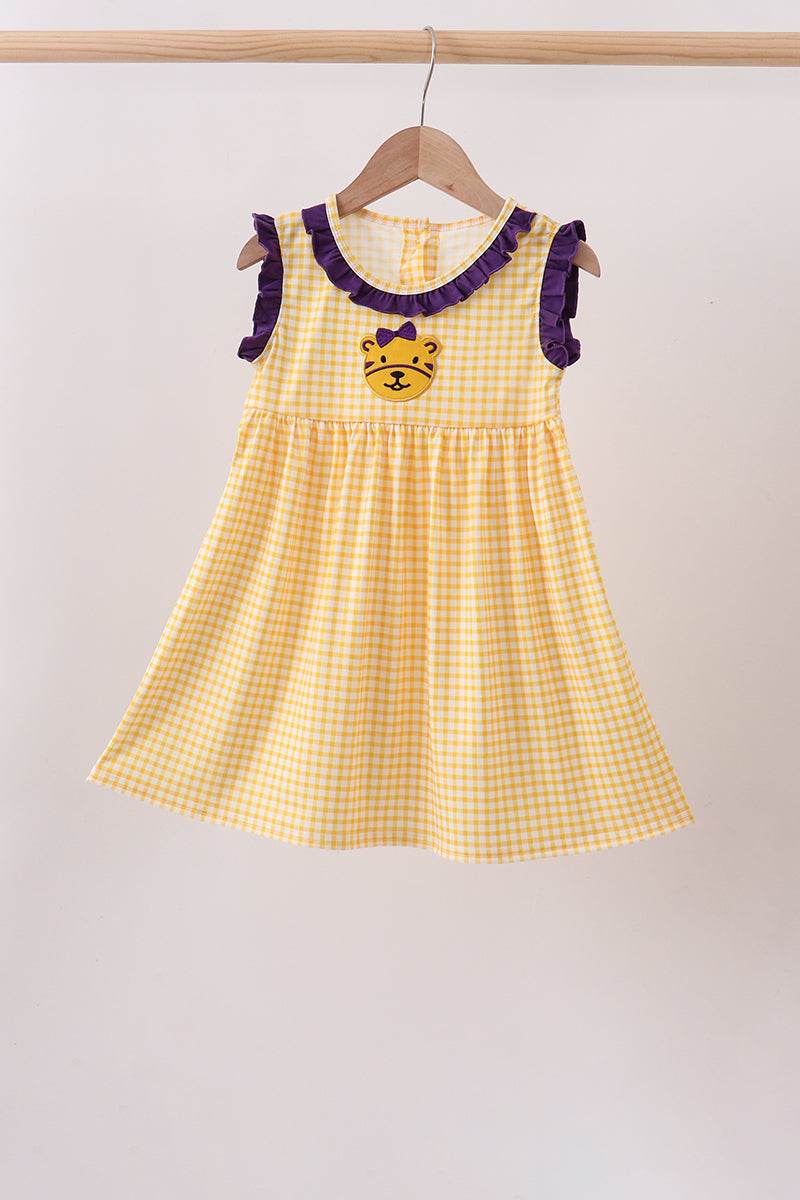 Purple Tiger Applique Dress