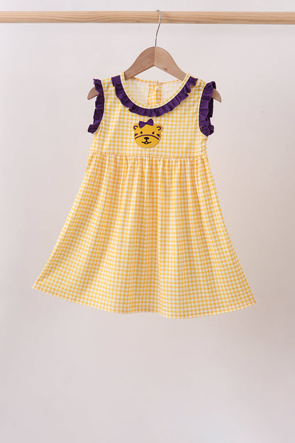 Purple Tiger Applique Dress