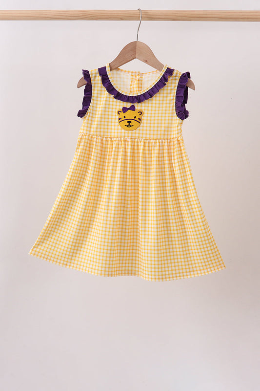 Purple Tiger Applique Dress
