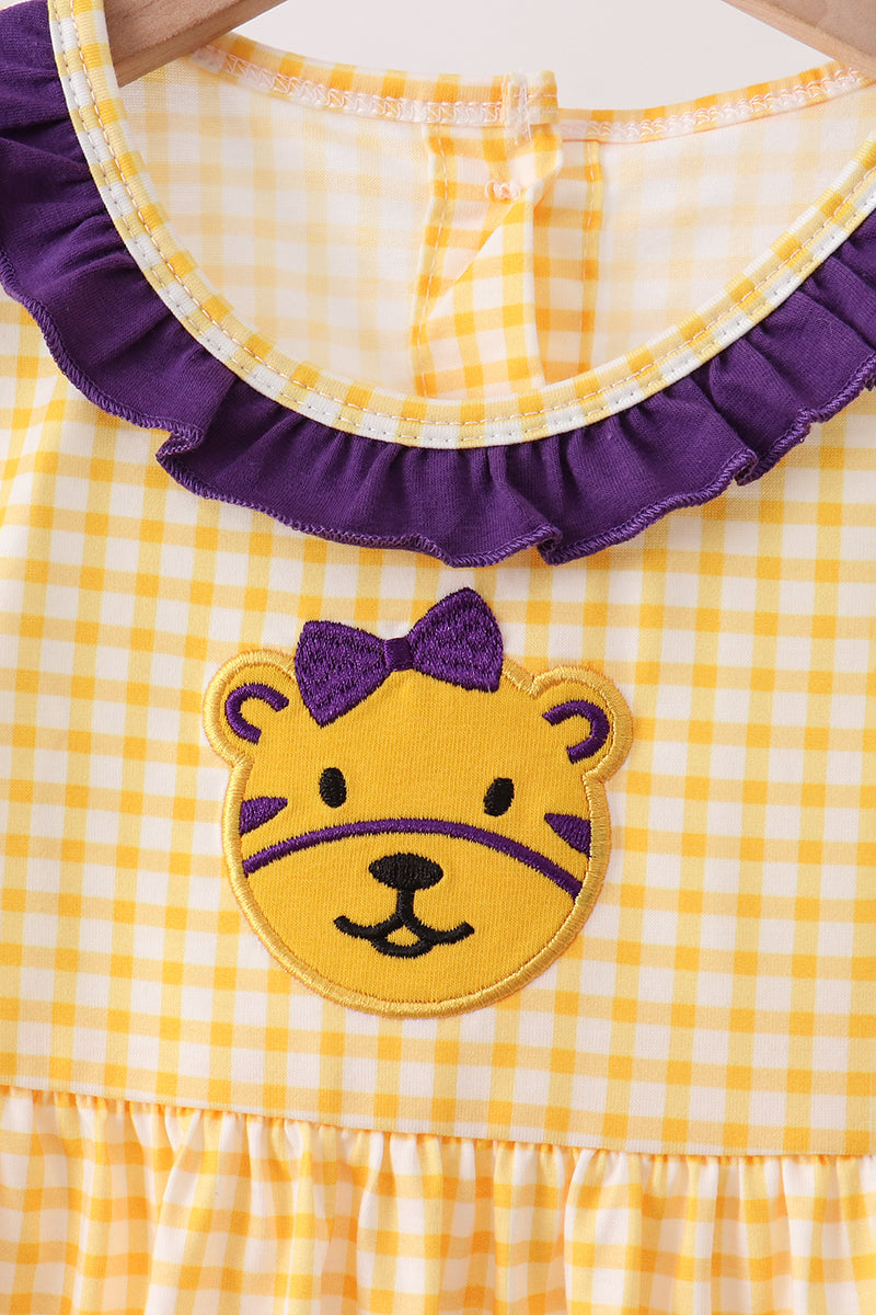 Purple Tiger Applique Dress