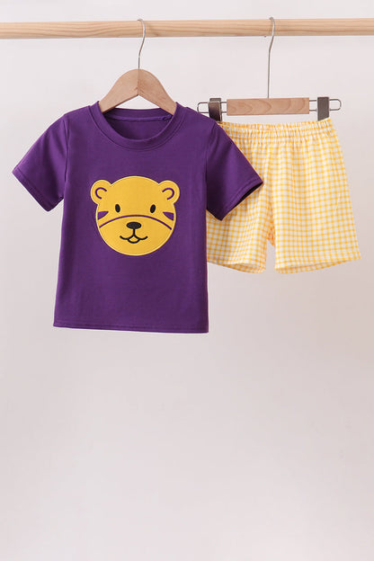 Purple Tiger Applique Set