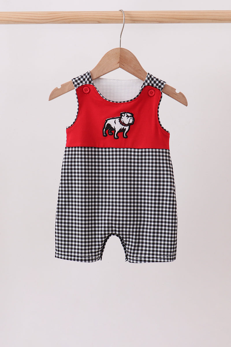 Red Bulldog Applique Jon Jon