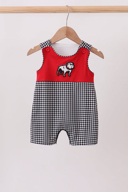 Red Bulldog Applique Jon Jon