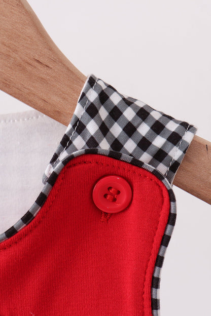 Red Bulldog Applique Jon Jon