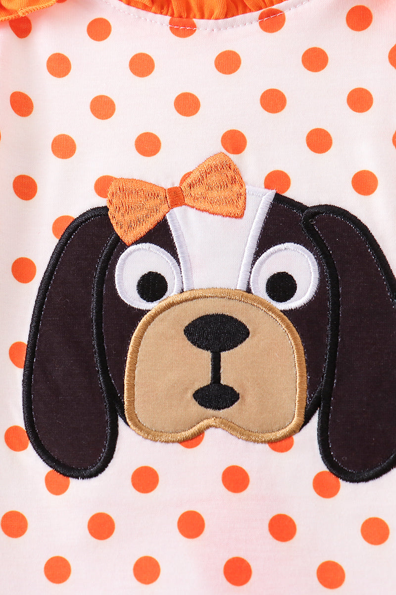 Orange Dog Appliqué Bloomer Set