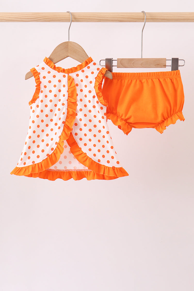 Orange Dog Appliqué Bloomer Set