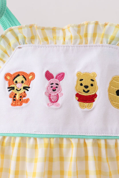 Mustard Honey Bear Embroidered Bubble | Boutique Children's Clothing