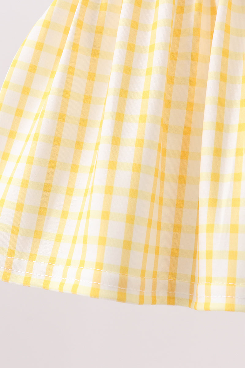 Mustard Honey Bear Embroidered Bloomer set | Boutique Children's Clothing