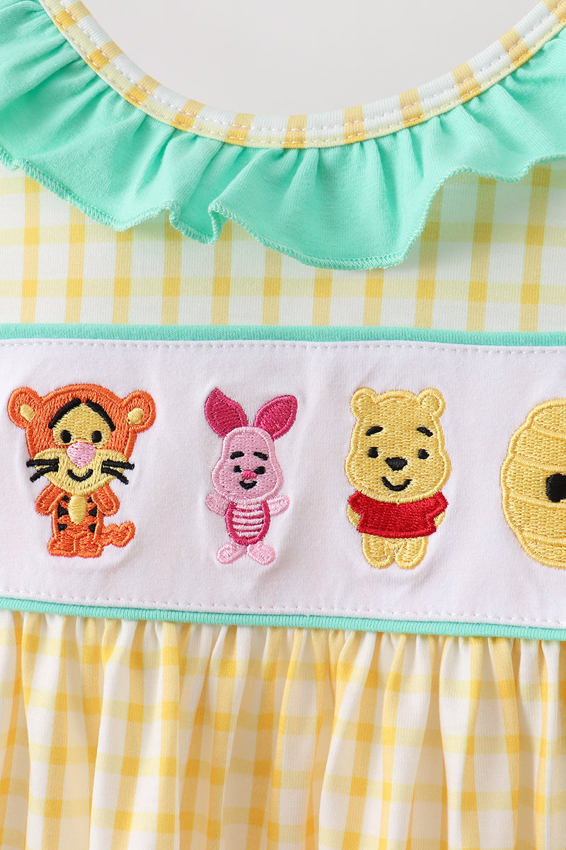 Mustard Honey Bear Embroidered Set | Boutique Children's Clothing