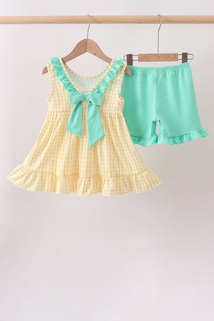 Mustard Honey Bear Embroidered Set | Boutique Children's Clothing