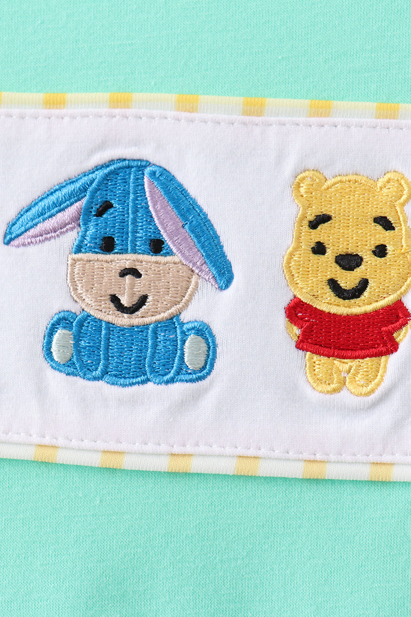 Mustard Honey Bear Embroidered Short Set | Boutique Children's Clothing