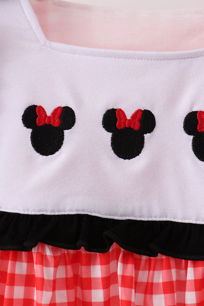 Red Character Plaid Embroidered Bloomer Set | Boutique Children's Clothing