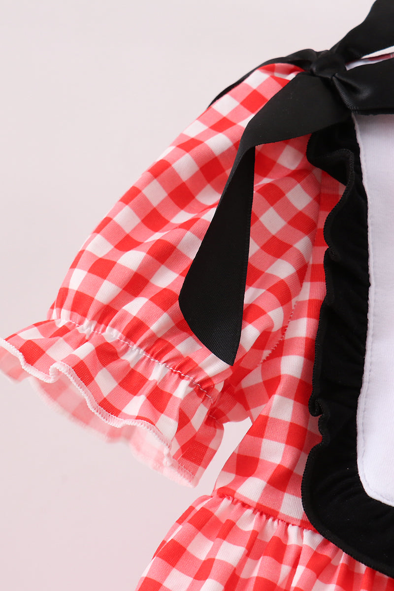 Red Character Plaid Embroidered Bloomer Set | Boutique Children's Clothing