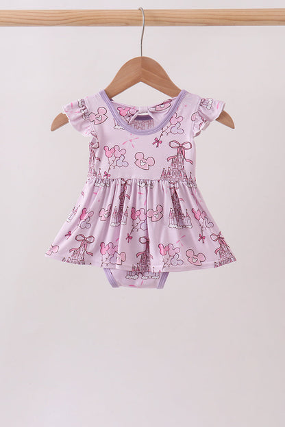 Purple Castle bamboo Ruffle Bubble | Boutique Children's Clothing
