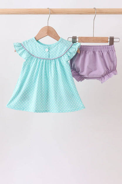 Blue under the sea Embroidered Bloomer Set | Boutique Children's Clothing