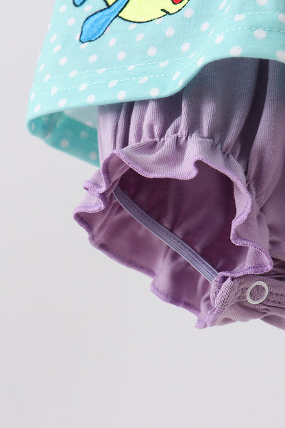 Blue under the sea Embroidered Bubble | Boutique Children's Clothing