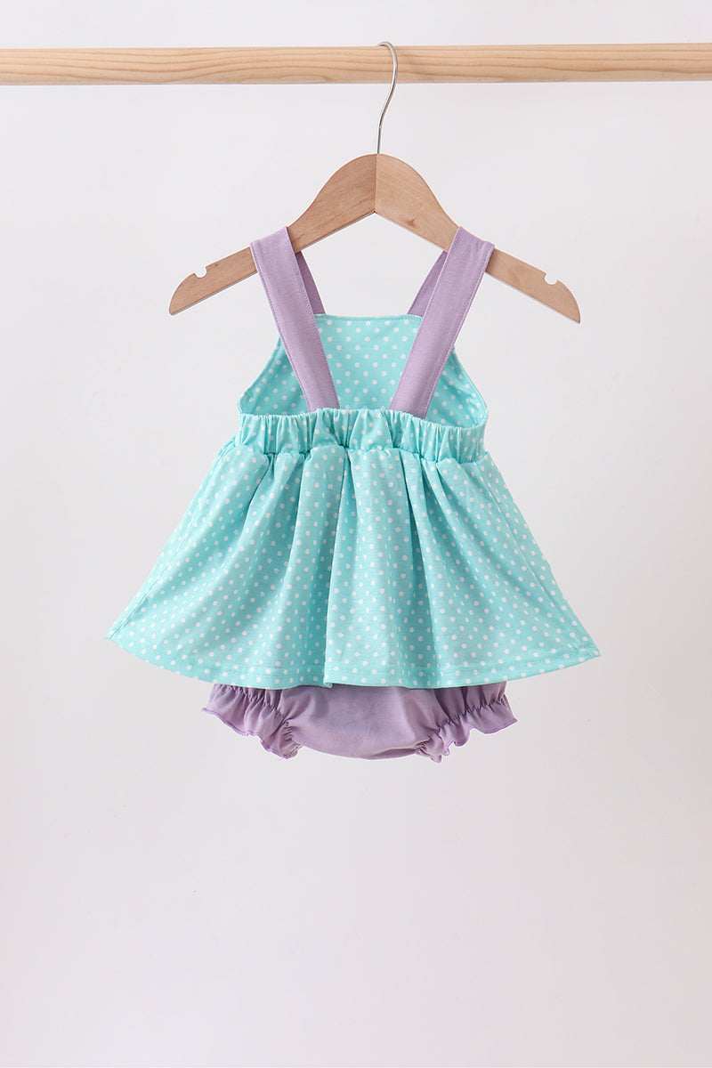 Blue under the sea Embroidered Bubble | Boutique Children's Clothing