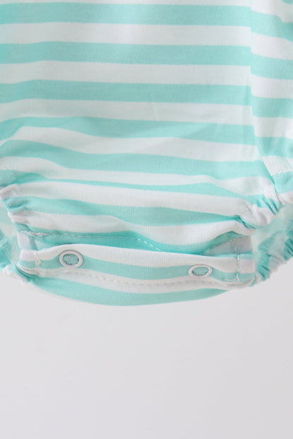 Blue stripe under the sea Embroidered Bubble | Boutique Children's Clothing
