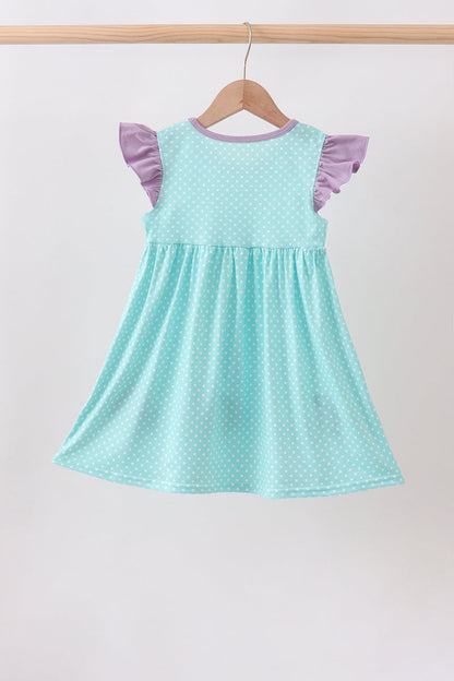 Blue under the sea Embroidered Dress | Boutique Children's Clothing