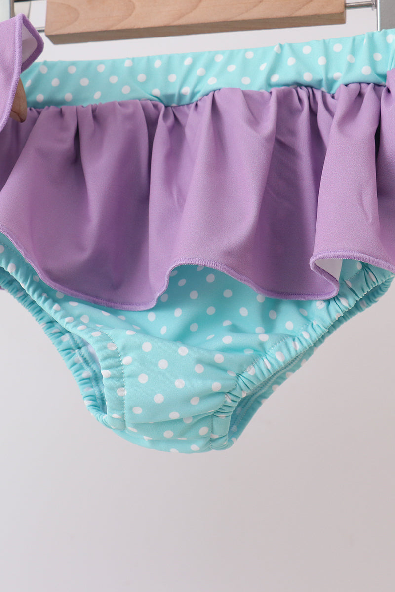 Blue under the sea Embroidered UPF Swim Set | Boutique Children's Clothing