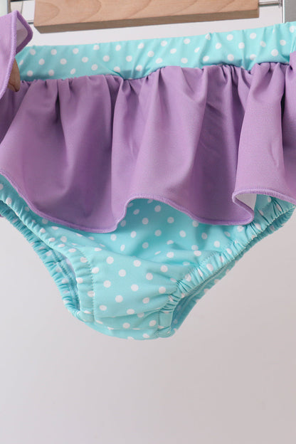 Blue under the sea Embroidered UPF Swim Set | Boutique Children's Clothing