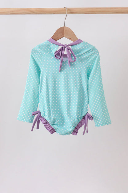 Blue under the sea Embroidered UPF Rashguard | Boutique Children's Clothing
