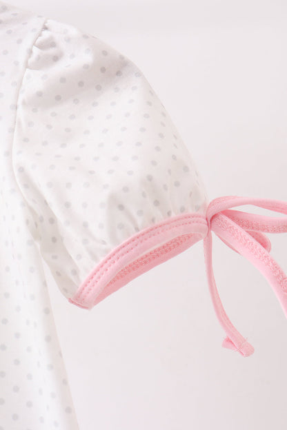 Pink Carousel Embroidered Bubble