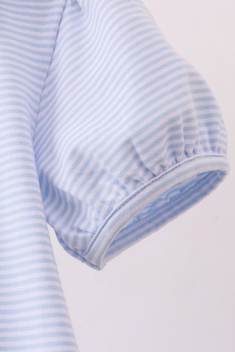 Blue School Applique Dress | Boutique Children's Clothing