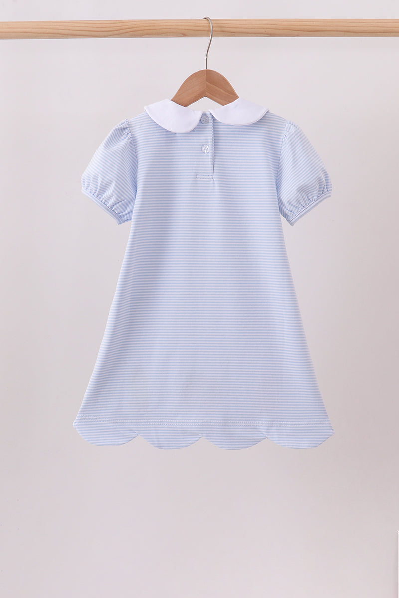 Blue School Applique Dress | Boutique Children's Clothing