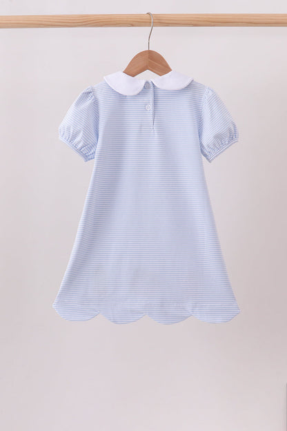 Blue School Applique Dress | Boutique Children's Clothing