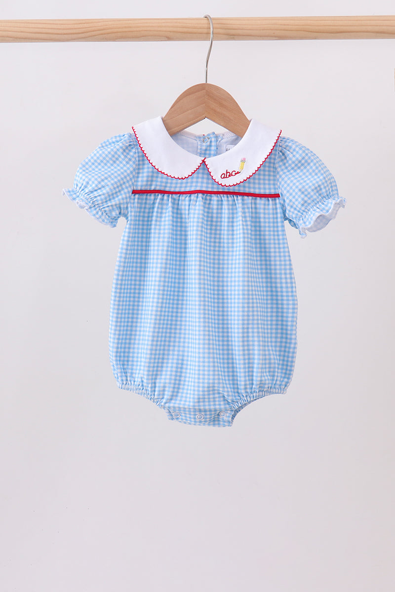 Blue Pencil Collar Bubble | Boutique Children's Clothing