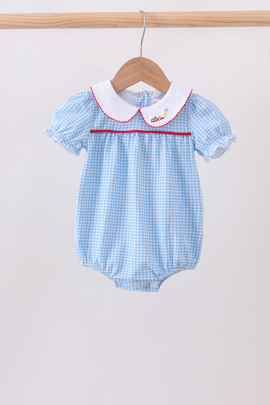 Blue Pencil Collar Bubble | Boutique Children's Clothing