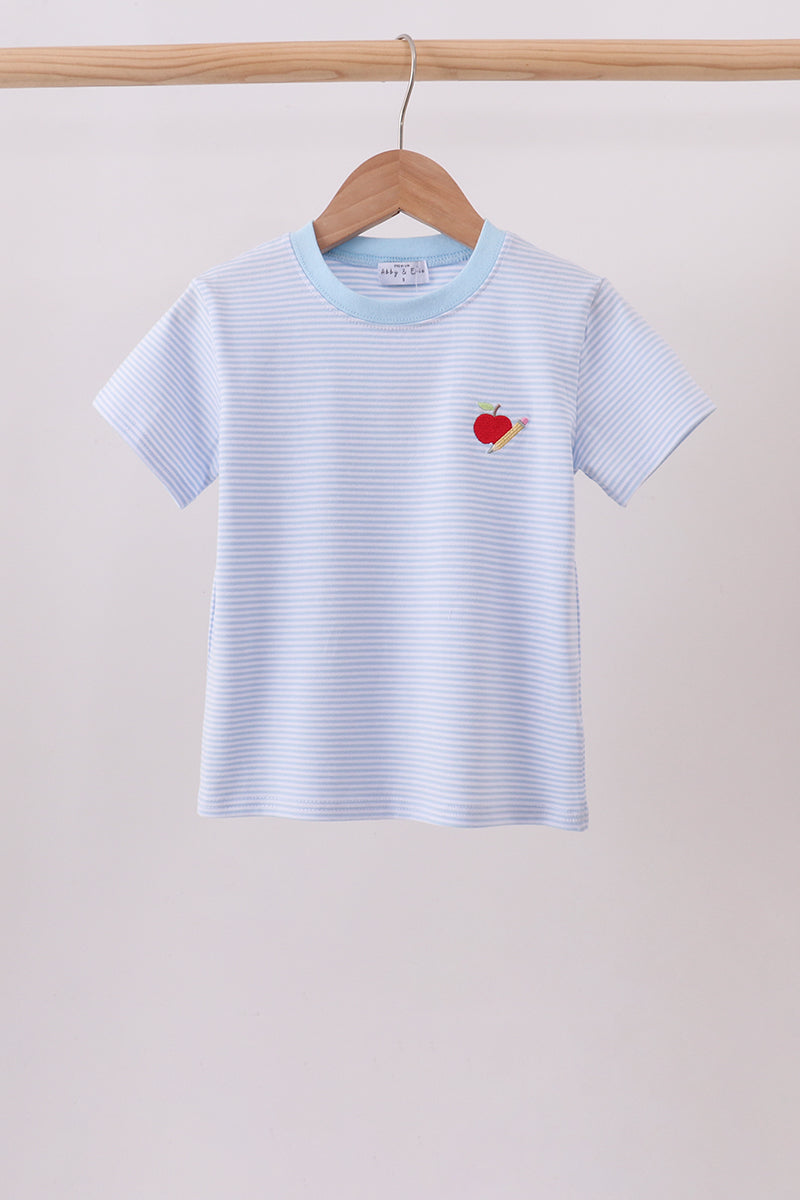 Blue Apple Pencil Pocket Top | Boutique Children's Clothing