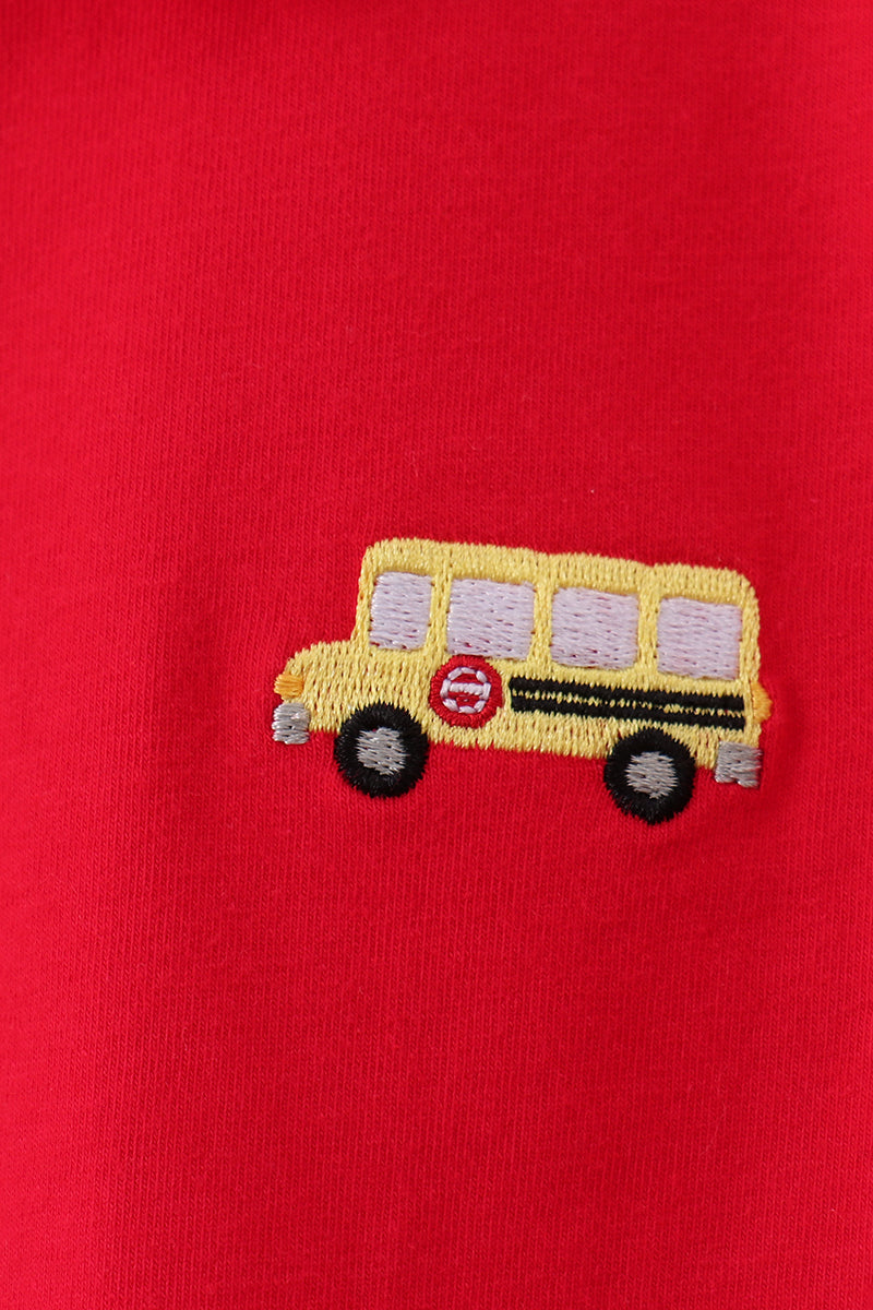 Red School Bus Pocket Polo Shirt | Boutique Children's Clothing