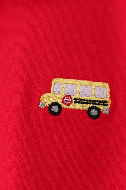 Red School Bus Pocket Polo Shirt | Boutique Children's Clothing