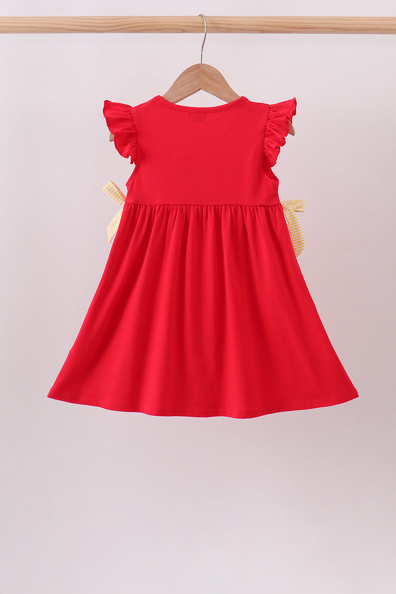 Red School bus Bow Dress | Boutique Children's Clothing