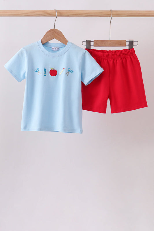 Blue Apple Applique Set | Boutique Children's Clothing