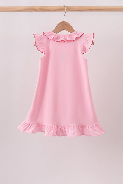Pink Apple Ruffle Dress | Boutique Children's Clothing