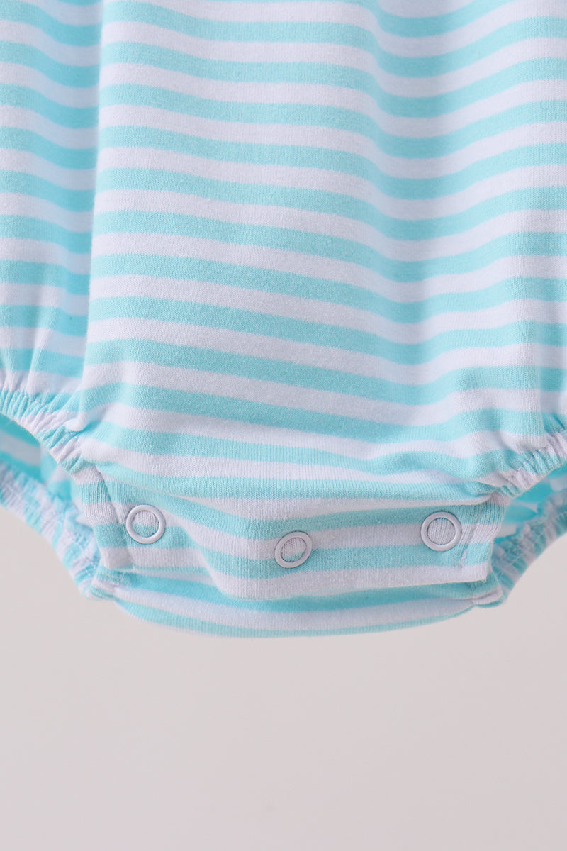 Blue Apple Embroidery Gingham Bubble | Boutique Children's Clothing