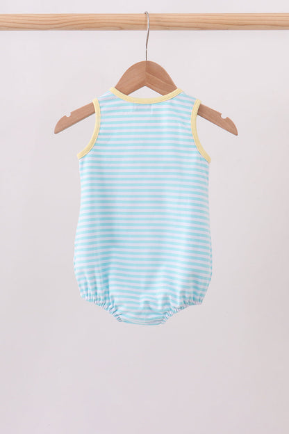 Blue Apple Embroidery Bubble | Boutique Children's Clothing