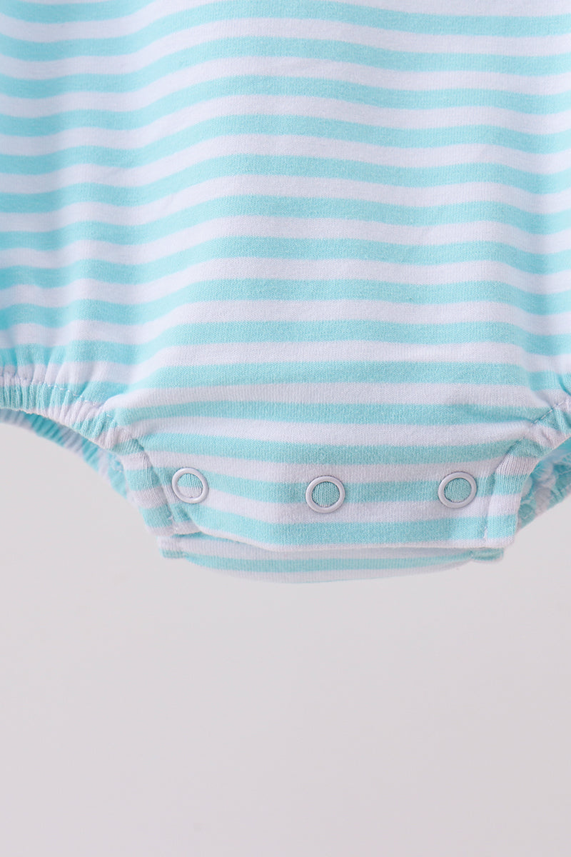 Blue Apple Embroidery Bubble | Boutique Children's Clothing