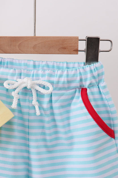 Yellow Apple Embroidery Pocket Set | Boutique Children's Clothing