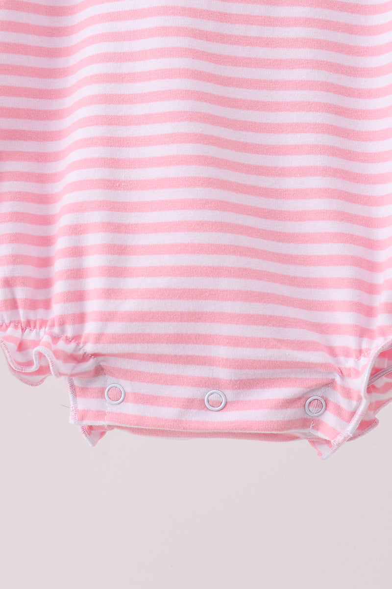 Pink Apple Pencil Embroidery Bubble | Boutique Children's Clothing
