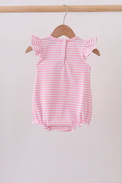 Pink Apple Pencil Embroidery Bubble | Boutique Children's Clothing