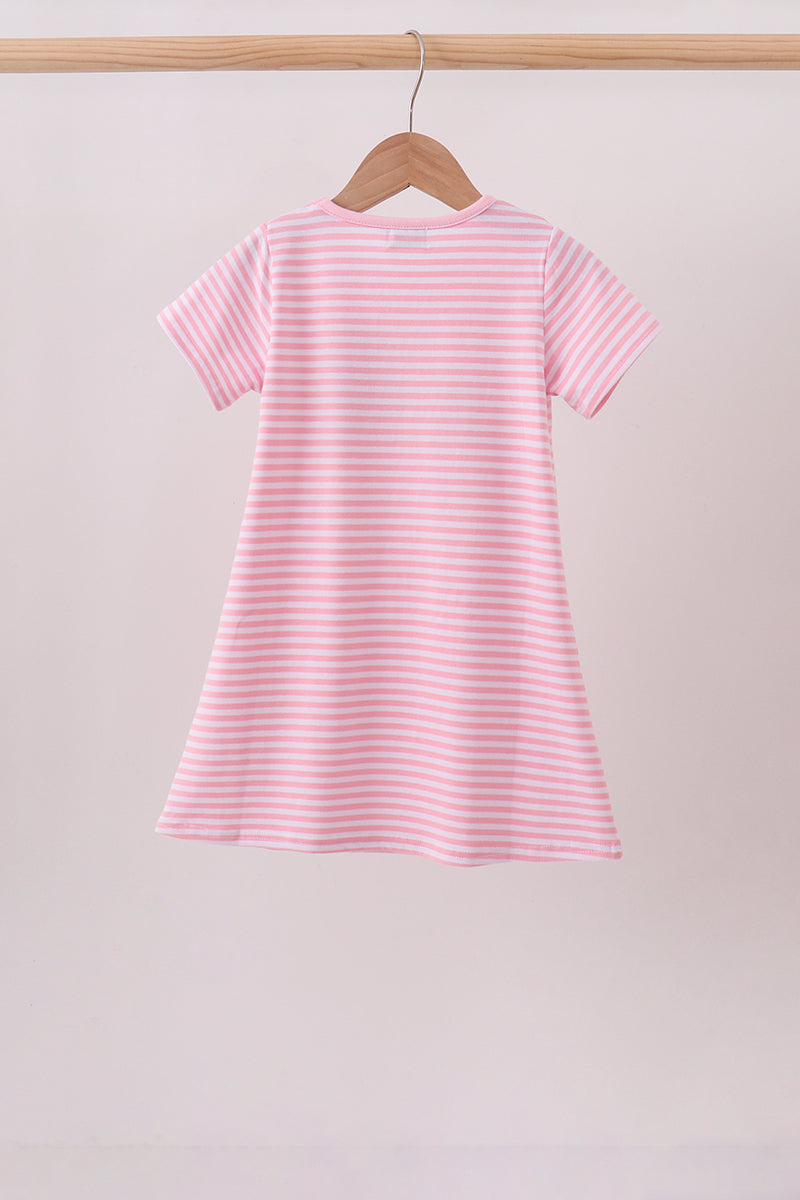Pink Apple Pencil Embroidery Dress | Boutique Children's Clothing