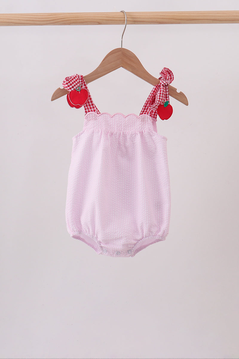 Pink Apple Gingham Bubble | Boutique Children's Clothing