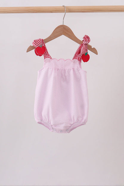Pink Apple Gingham Bubble | Boutique Children's Clothing