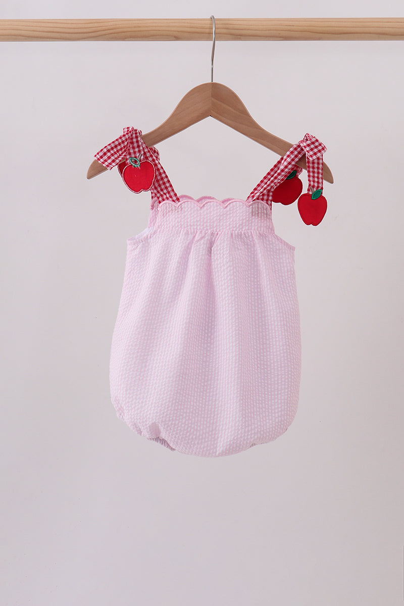 Pink Apple Gingham Bubble | Boutique Children's Clothing
